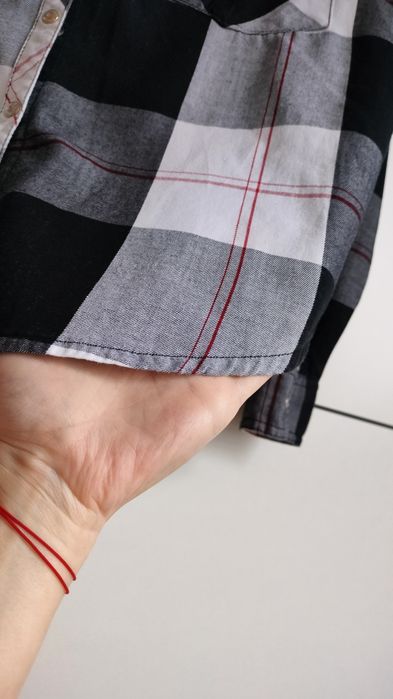 Koszula damska w kratę biało czarną rozmiar XS