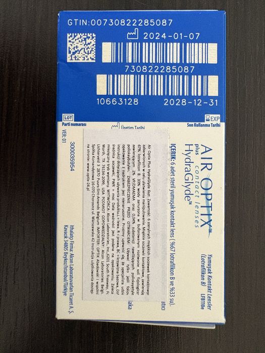 Air Optix plus HydraGlyde 3 szt. Moc: -8,00
