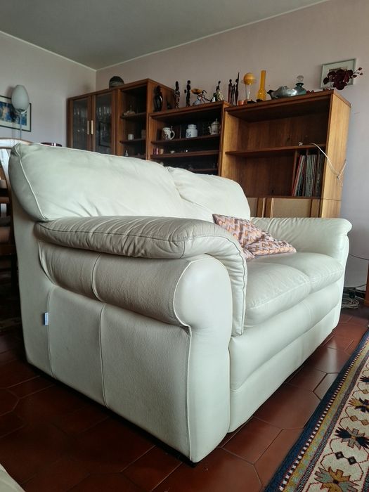 Conjunto sofas em pele