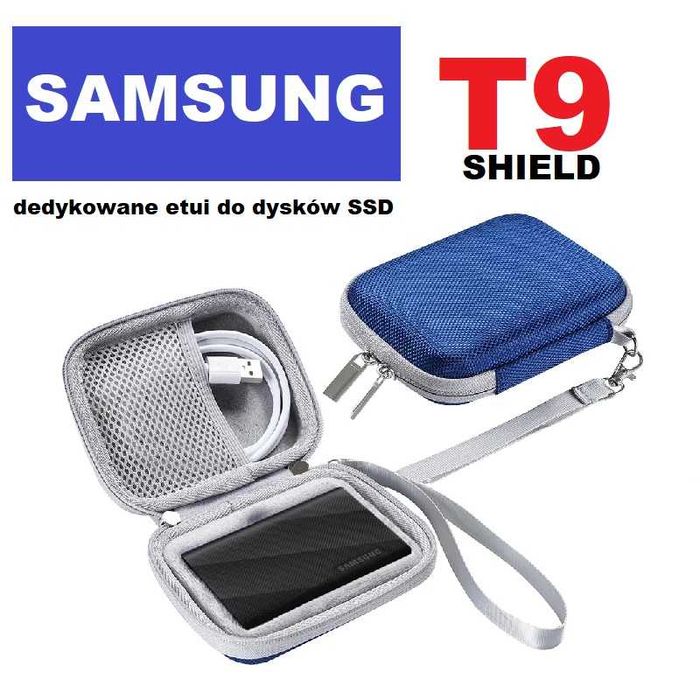 pokrowiec / etui do dysków SSD Samsung T9 Shield niebieski
