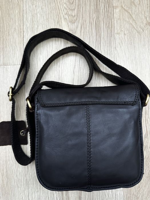 Шоколадна сумка кросбоді, натуральна шкіра