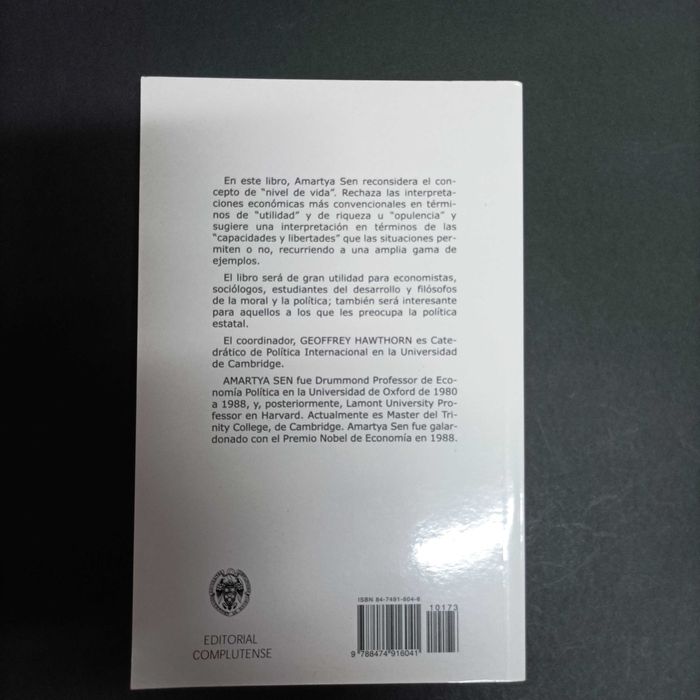 El Nivel de Vida  Amartya Sen
