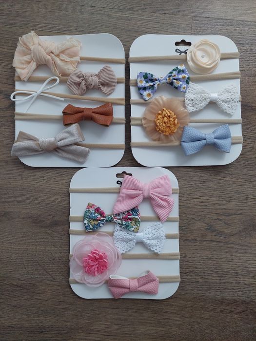 Дитяча нейлонова пов'язка на голову, для волосся з бантиком, квітами