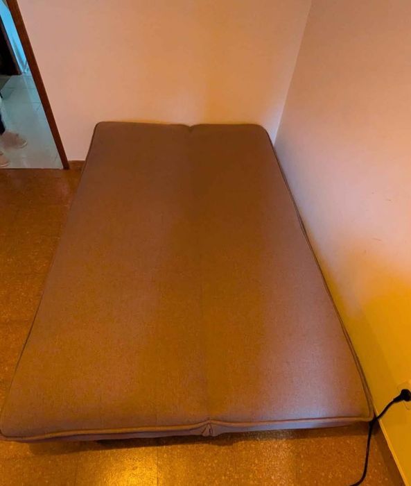 Sofá-cama cor cinza