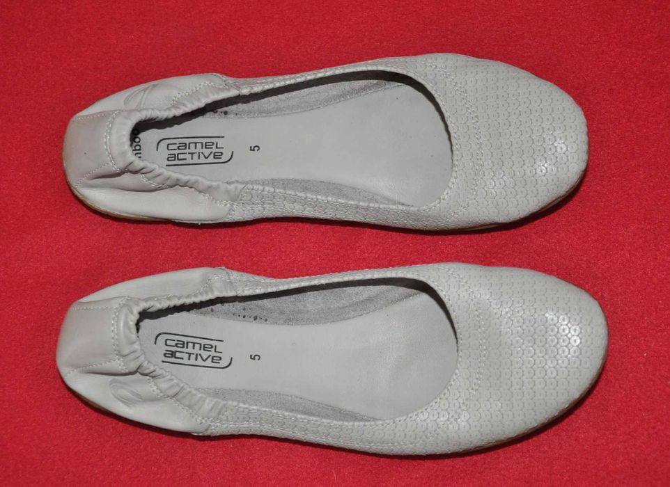 Baleriny R.38 ( 5 ) CAMEL Active Bamboo, półbuty skórzane, Nie Crocs