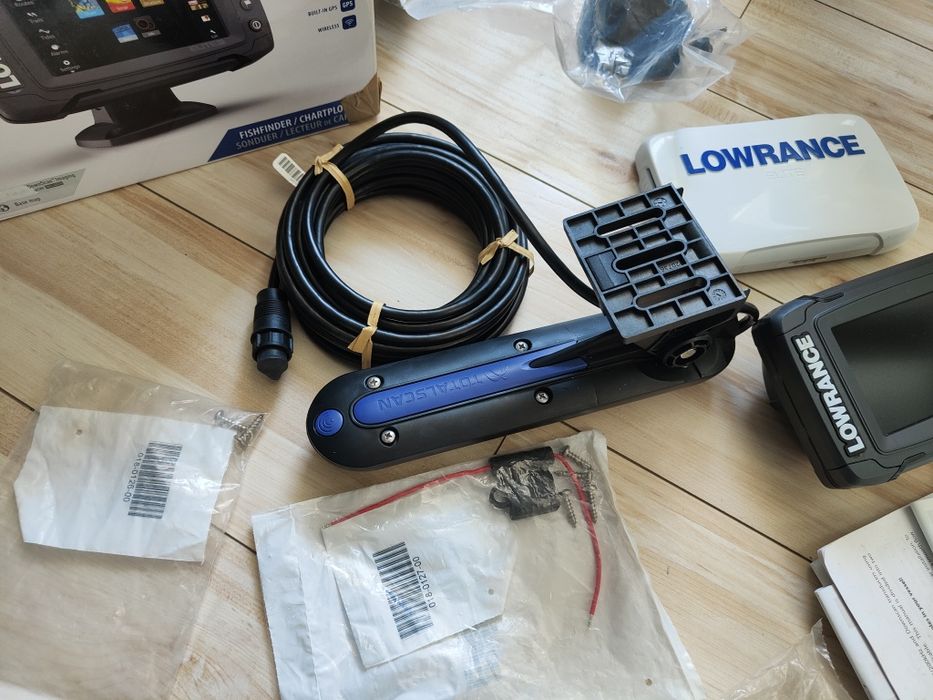 Nowy Lowrance Elite-5 Ti + TotalScan sonda przetwornik – dotykkowy
