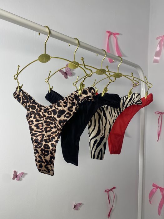 Атласні трусики шовкові трусики стрінги з принтами