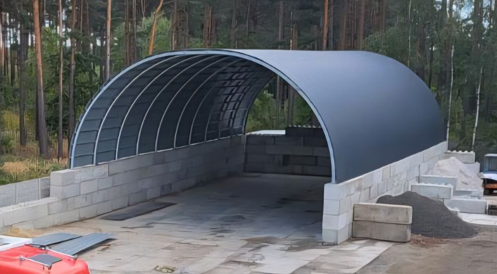 Konstrukcja hali łukowej 12m wzmocniona teownik 50x50x6 garaż magazyn