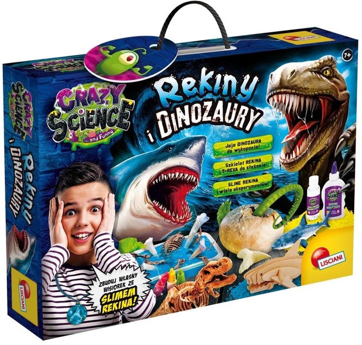 Crazy Science - Rekiny i dinozaury pudełko,305x396 mm