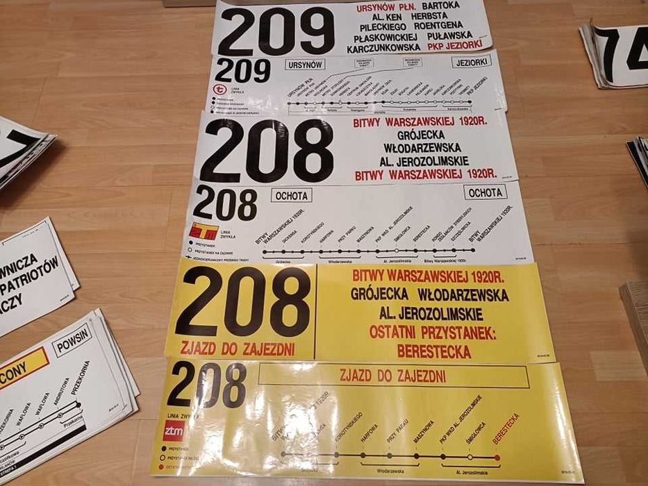 Naklejki trasowe linii EEC (ZTM Warszawa)