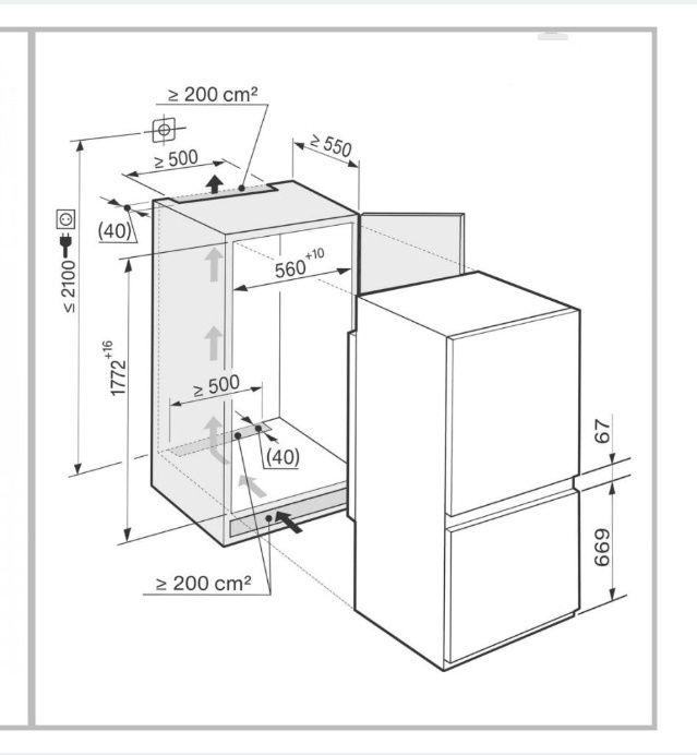 Встраиваемый холодильник Miele KDN 37132