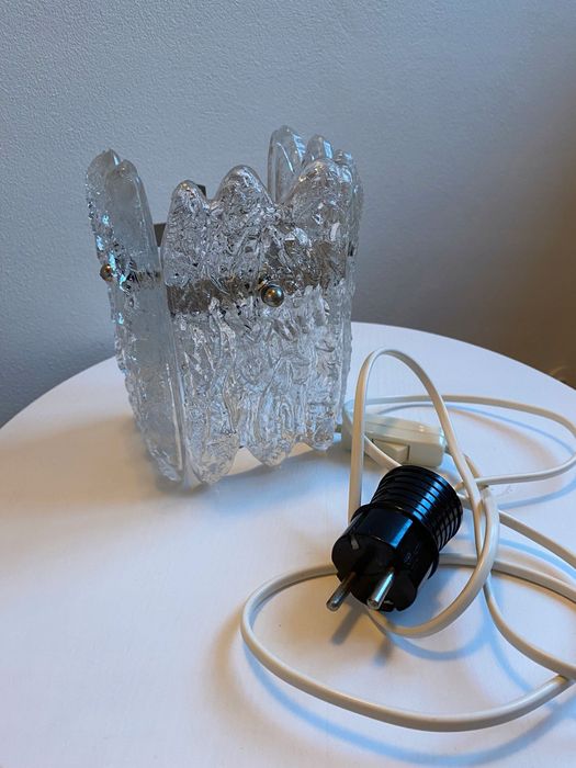 Kinkiet Kalmar Austria lampa szkło mrożone murano lata 60 oryginał