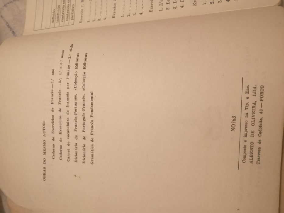 Caderno Exercícios Francês N°0763