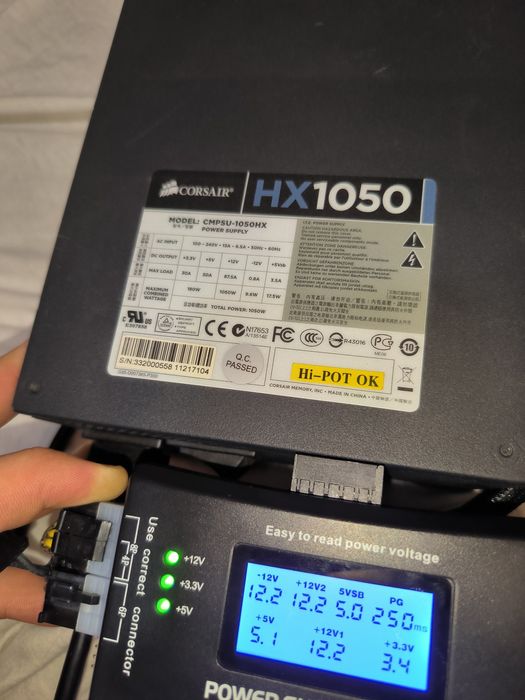 Corsair HX1050 1050W (CMPSU-1050HX) 80 PLUS Silver Semi-Modular Блок живлення бж бп блок питания  rtx rx gtx gt gaming OC plus mx
