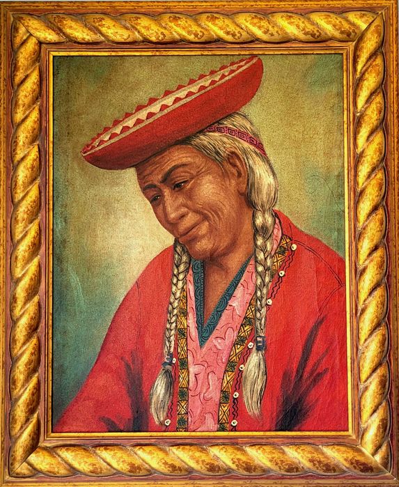 Retrato a óleo- Escola Cusquenha