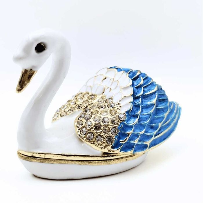 Szkatułka metalowa łabędź