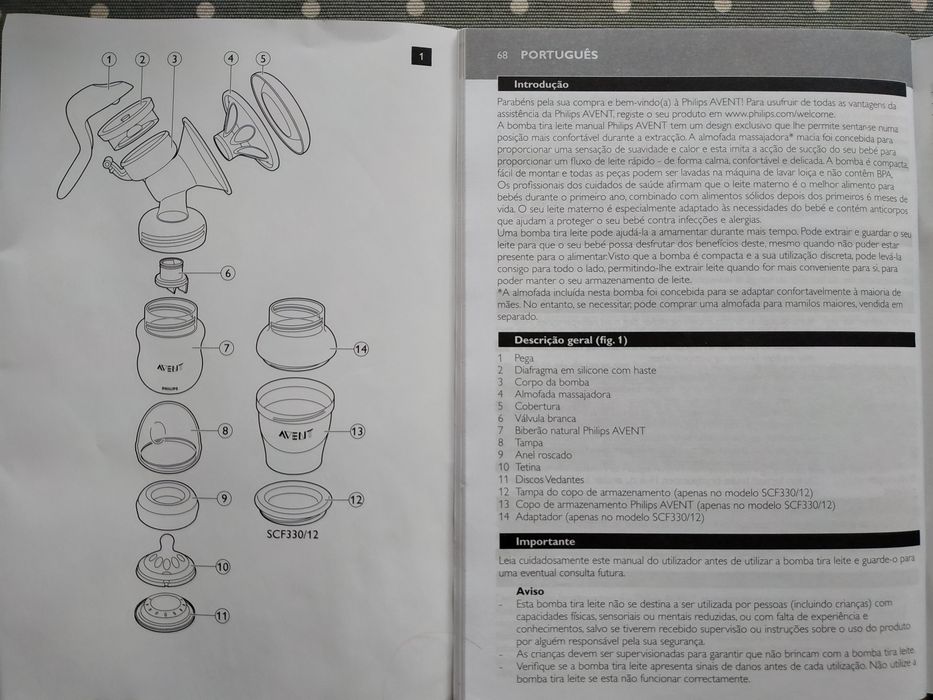 Bomba tira-leite manual Philips Avent SCF330 + OFERTA de adaptador