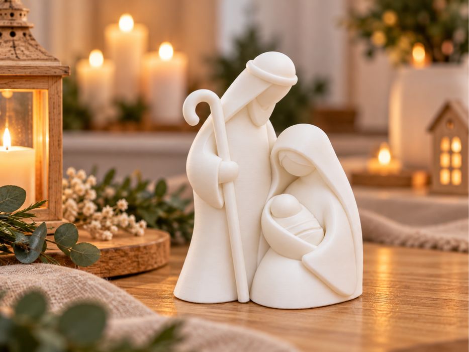 Figura decorativa Sagrada Família moderna para o Natal