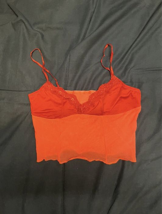 Crop top pomarańczowy na ramiączkach
