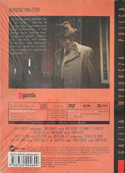 "Trzy dni kondora" - film DVD + książka