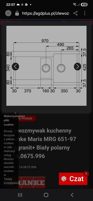 Zlewozmywak  FRANKE Maris MRG 651-97  bialy  polarny