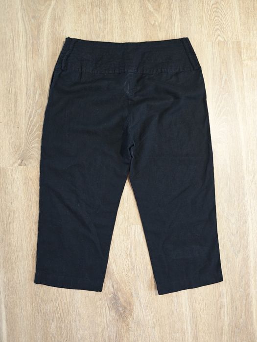H&m spodnie damskie rybaczki 3/4 lniane bawełna czarne rozmiar 36 S