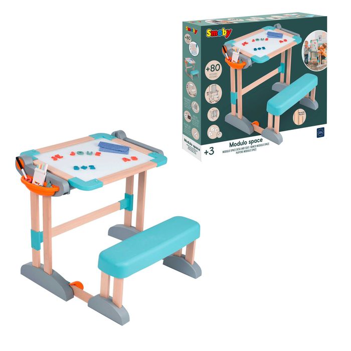 Парта-трансформер дерев'яна з мольбертом-дошкою 2в1, розкладна, 420304