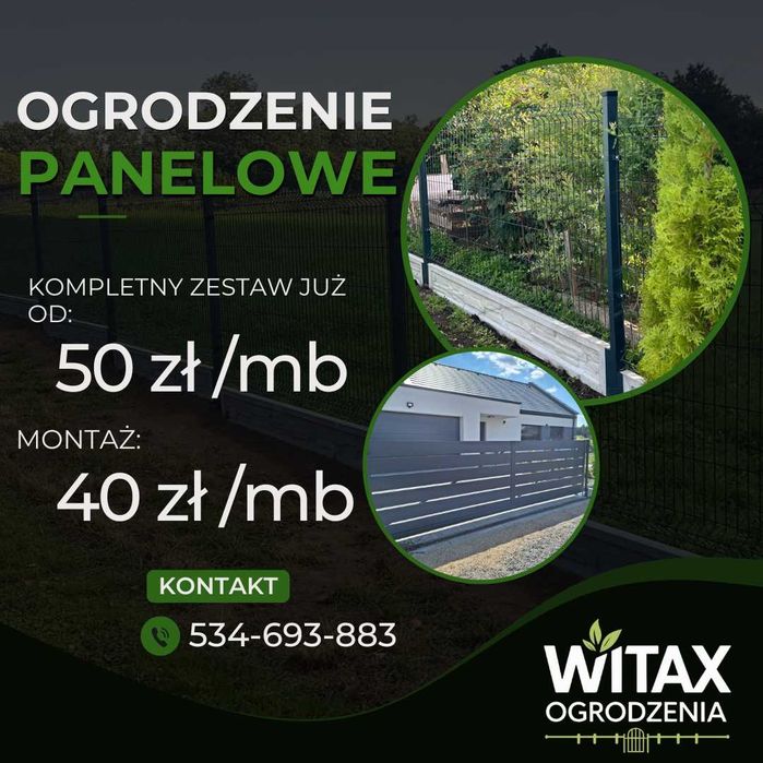 PROMOCJA! NAJTAŃSZE Ogrodzenia panelowe z montażem (123mm, 153mm,itd.)