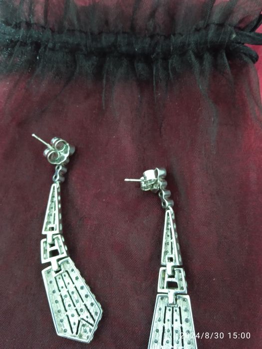 Срібні сережки з цирконієм,вищого гатунку