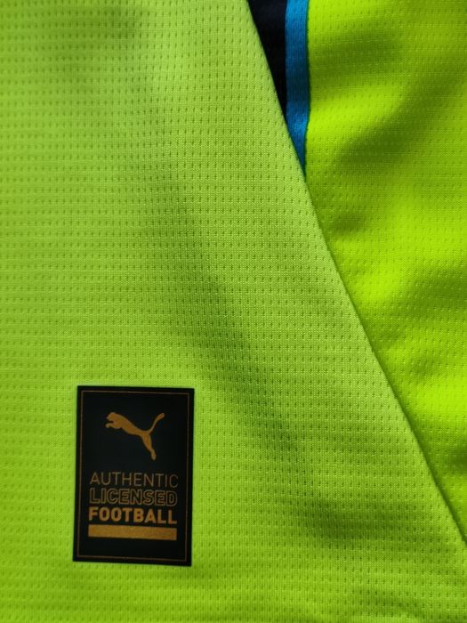 Camisola futebol adulto original Puma Manchester City away homem néon nova