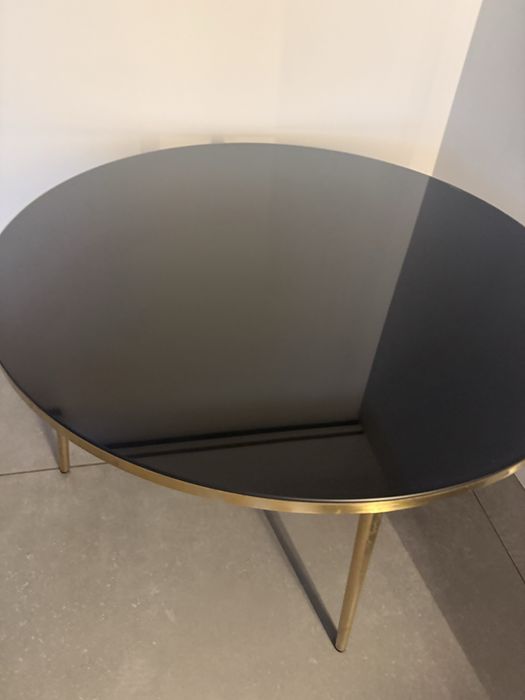 Mesa de centro vidro temperado gato preto