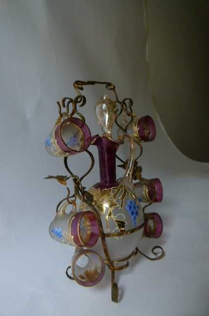 Licoreira Art Nouveau com 6 copos