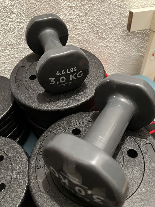 Kit musculação com varios pesos