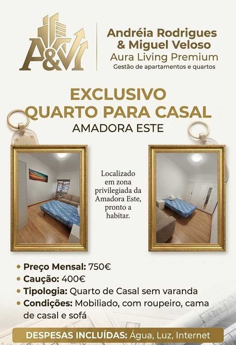 Quartos partilhados e para casal 5min comboio amadora