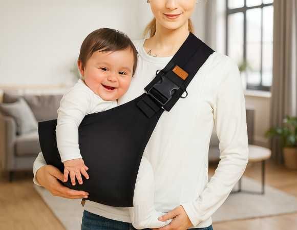 2w1 Mocne Nosidełko Dla Dziecka Boczne Nośne 15KG Regulowane Czarne