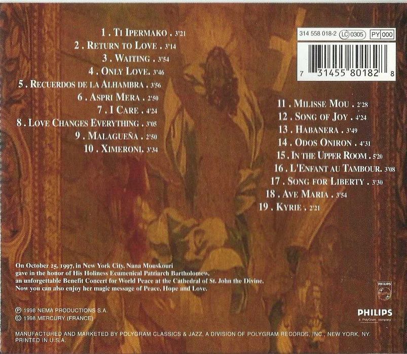 Nana Mouskouri - Concert for Peace