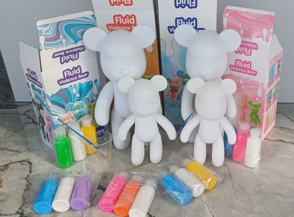 Флюидный мишка DIY Creative Fluid Bear 23см /33 см с красками