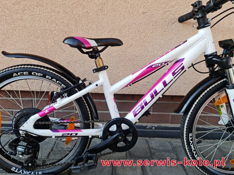 Rower dziecięcy dziewczęcy BULLS koła 20 SHIMANO aluminium rabat WYSYŁ
