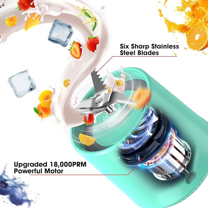 Denokin przenośny blender 450ml kolor biały