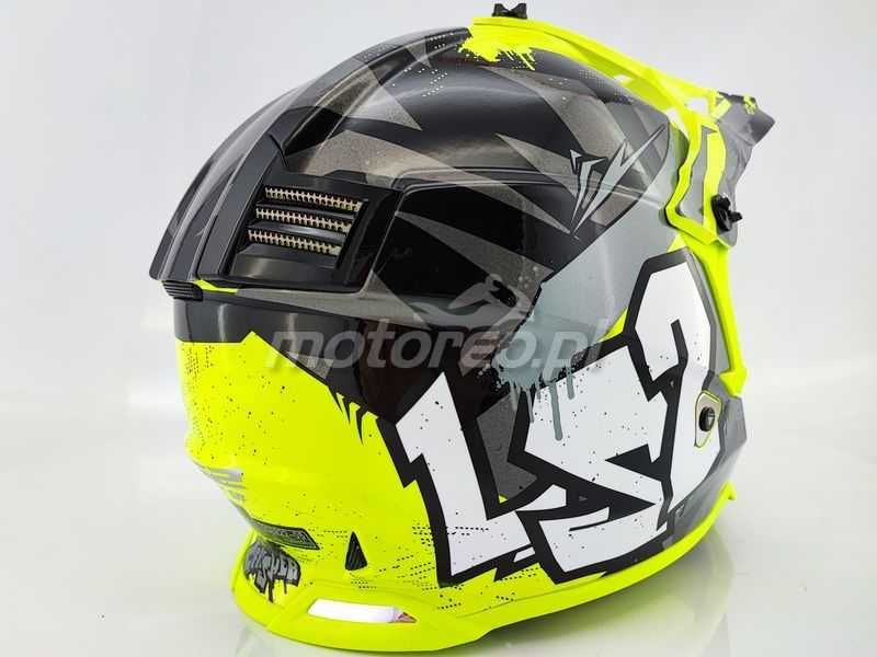 WYPRZEDAŻ Kask LS2 MX437 Fast Evo CRUSHER H-V Yellow Enduro/Cross /ATV