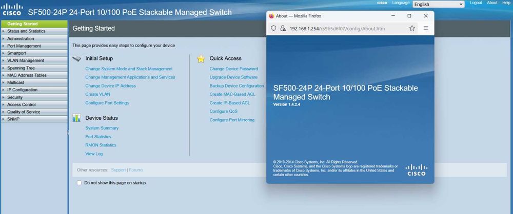 Switch Cisco SF500-24P 24-Port 10/100 PoE Stackable Managed Switch