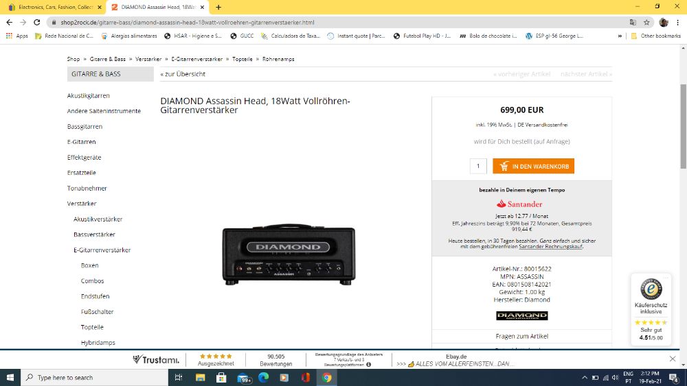 Amplificador Diamond Assassin Hand Made in USA