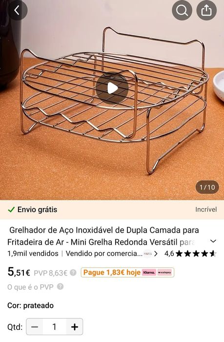 Grelha para air fryer