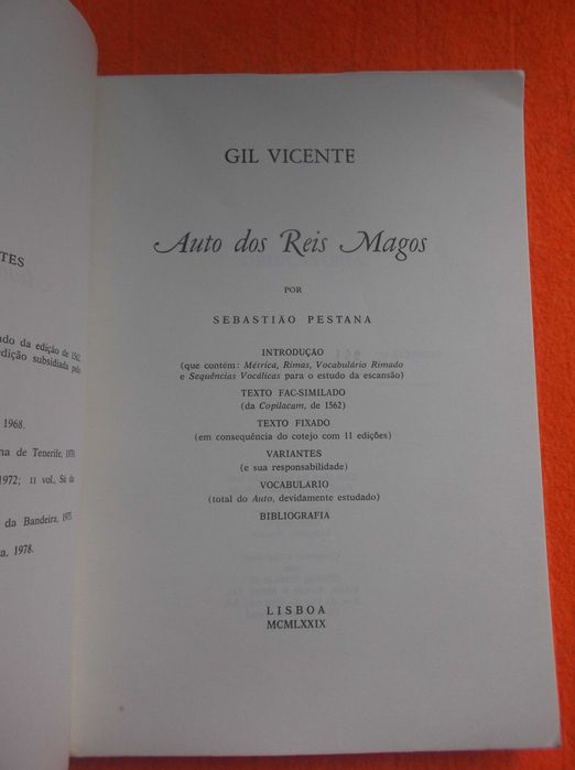 Auto dos Reis Magos de Gil Vicente - Sebastião Pestana