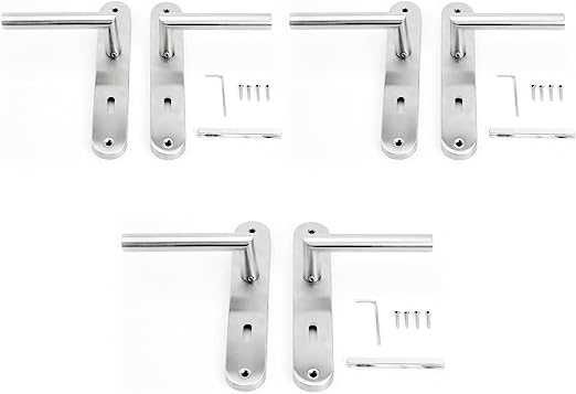 Дверні ручки 3 комплекти AwmnSrman, міжкімнатні двері,Нержавіюча сталь