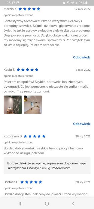 KRÓTKIE TERMINY Remonty Gładzie Malowanie Panele G