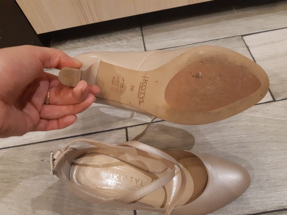 Buty ślubne r. 36 KOTYL 7077 perła lico