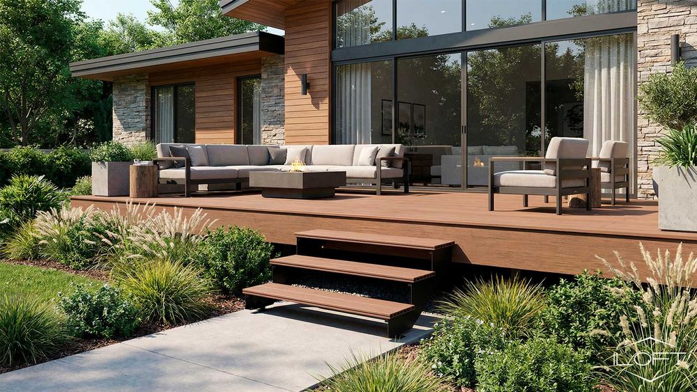 Estrutura metálica "PORTY" de 3 degraus para escada exterior em 1 hora