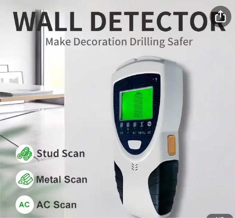 Skaner ścian, 5w1, wykrywacz przewodów, prętów, rur
