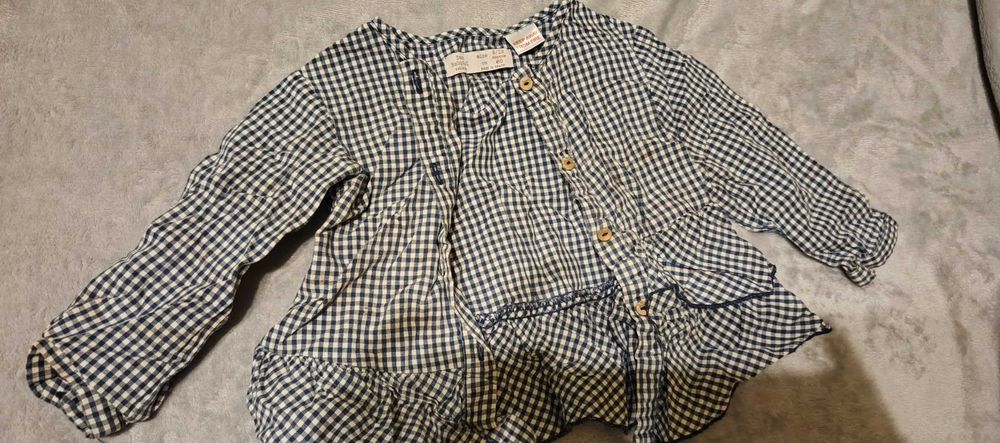 Bluzeczki Zara Reserved w kratkę rozm. 74 -80